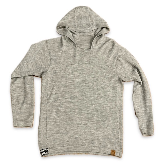 PAKA Handmade Alpaca Blend Men's Hoodie Long Sleeve Sweater Gray Size XL - Picture 3 of 5